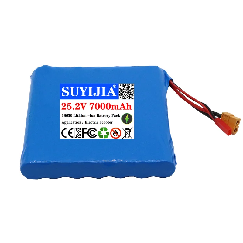 7S2P/25.2V 7000mAh lithium batterypack four-wheel skateboard small fish board long board Beetle electric wheelchair battery pack