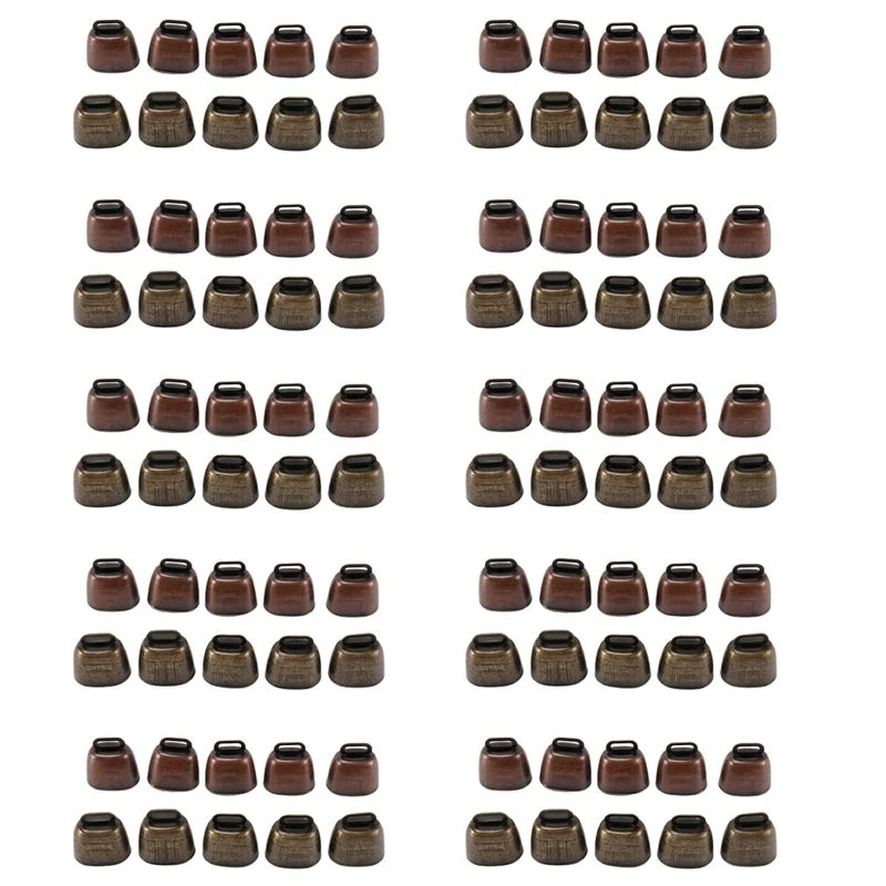 T22C 100PCS Cow Horse Sheep Grazing Small Brass Bells,Cowbell Retro Bell For Horse Sheep Grazing Copper,Cow Bells Noise Maker