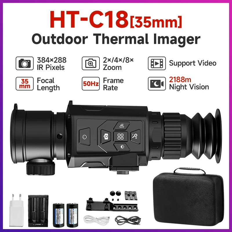 Thermal Imager for Hunting HT-C18 Infrared Day Night Aiming Outdoor Adjustable Focus Clarity Lens Infrared Thermal Camera