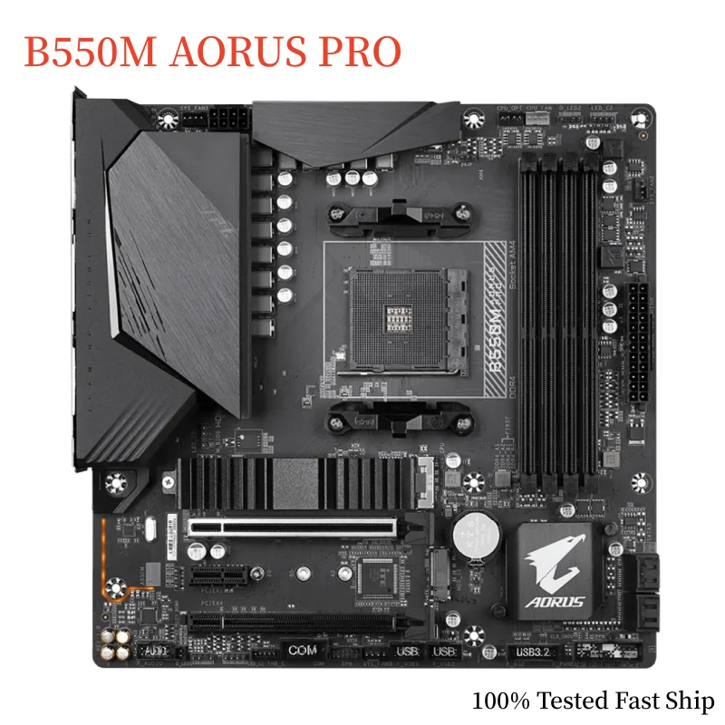 Материнская плата для Gigabyte B550M AORUS PRO, B550, 128 ГБ, разъем AM4 DDR4 Micro ATX, материнская плата 100%, протестирована, быстрая доставка