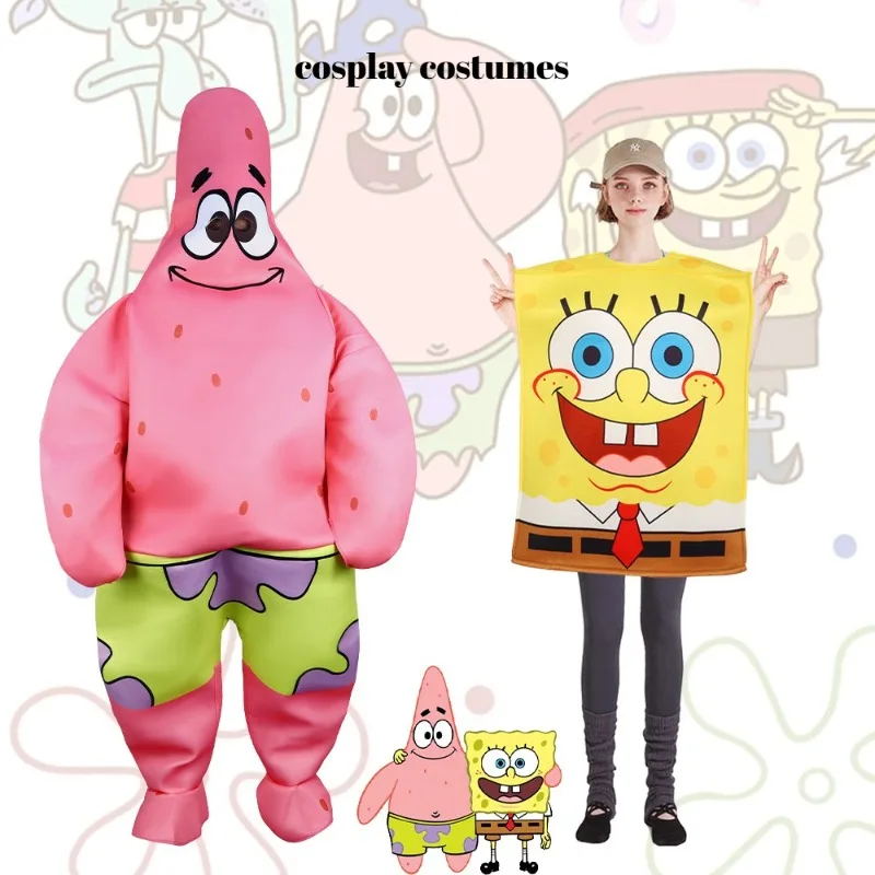 أنيمي نجم البحر البحر الإسفنج الصبي أزياء مسرحية تأثيري بوب L'éponge بنطلونات Carrés باتريك ازياء كرنفال حفلة