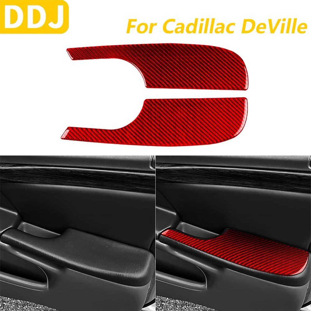 

Для Cadillac DeVille 2000-2005 красный углеродное волокно передняя внутренняя дверь подлокотник панель отделка автомобильные аксессуары декоративная наклейка