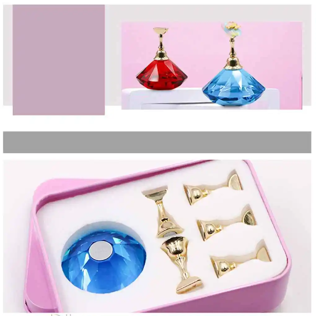 1 セットクリスタルベース磁気ネイルホルダー爪のヒント練習トレーニングディスプレイスタンドジェルサロン DIY マニキュアツール