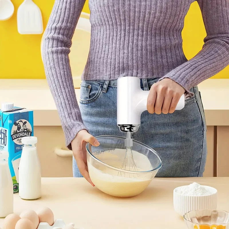 Electric milk frother, 3-speed rechargeable, electric milk and coffee mixer, egg beater, cream mixer, kitchen electric mixer