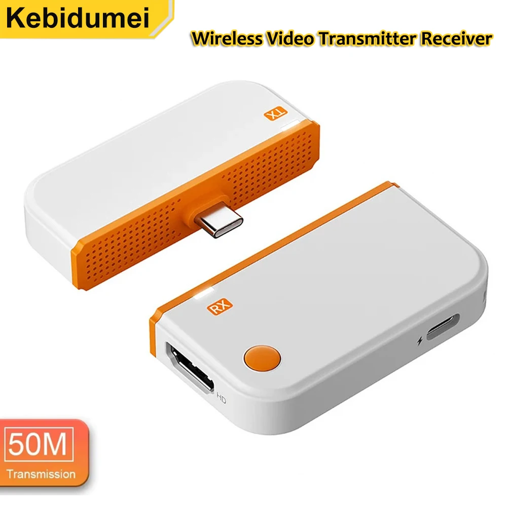 

Беспроводной видеопередатчик-приемник Kebidumei 1080P Type-C HDMI-совместимый, адаптер-удлинитель, ТВ-донгл для ПК, телефона, монитора