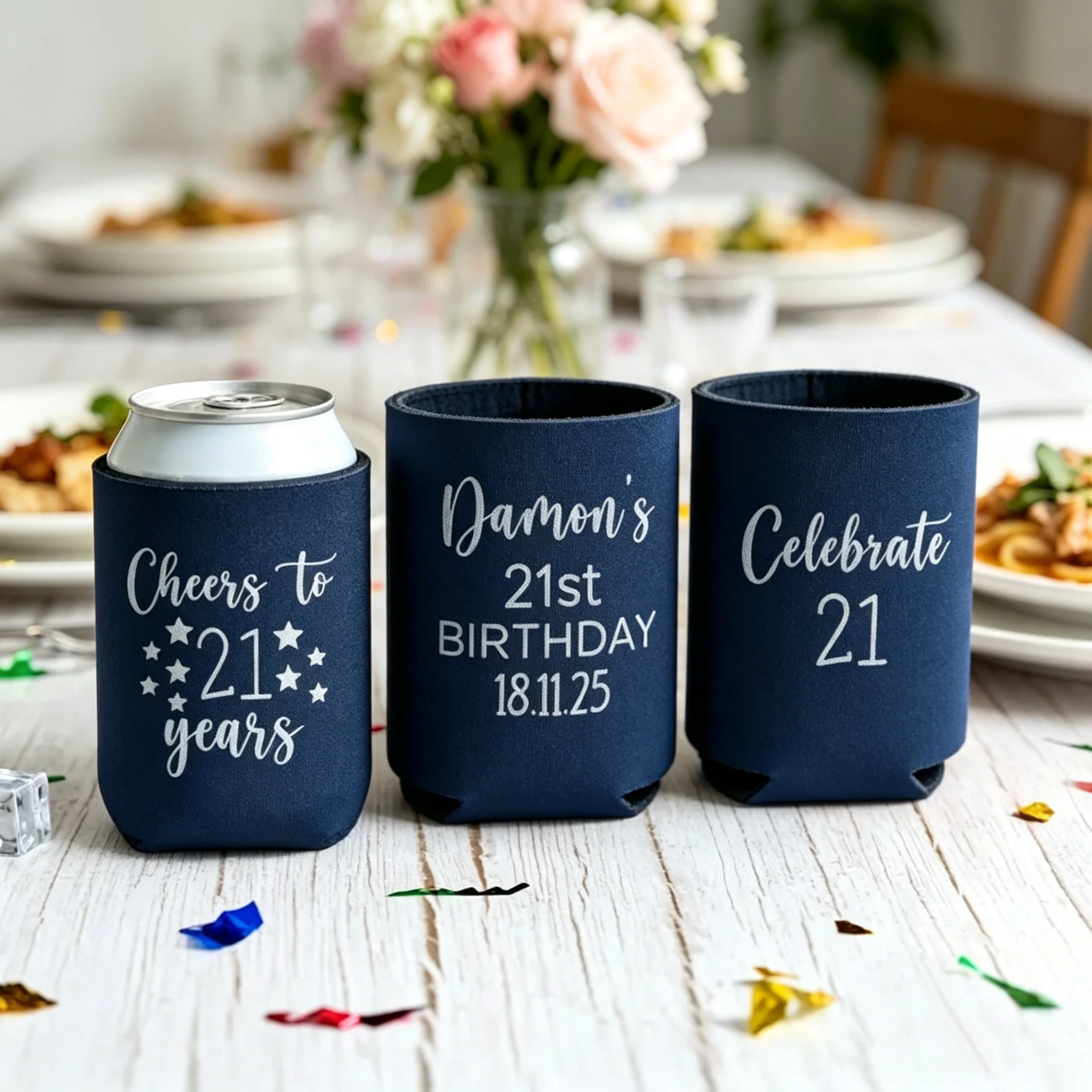 

10/20/30pcs Personalized Birthday Can cooler designs | beer hugger | Stubby Cooler |18th 21st 50th 40th 30th 60th 70th Birthday