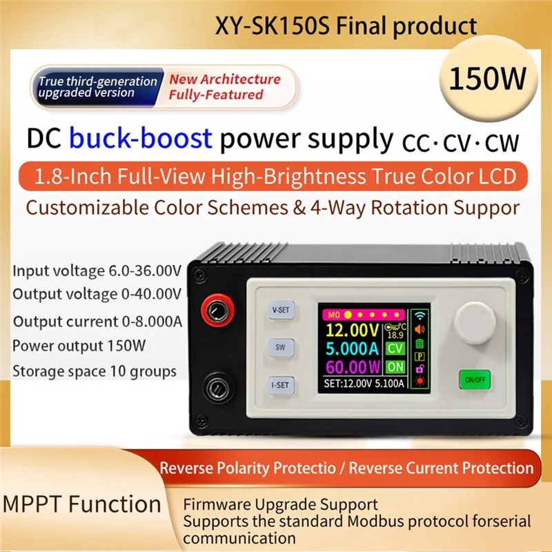 EYFL-SK150S CNC الانتهاء + 433M عدة قابل للتعديل تيار مستمر الجهد المنظم الجهد المستمر تيار مستمر 8A 150 واط الشمسية شحن Modul