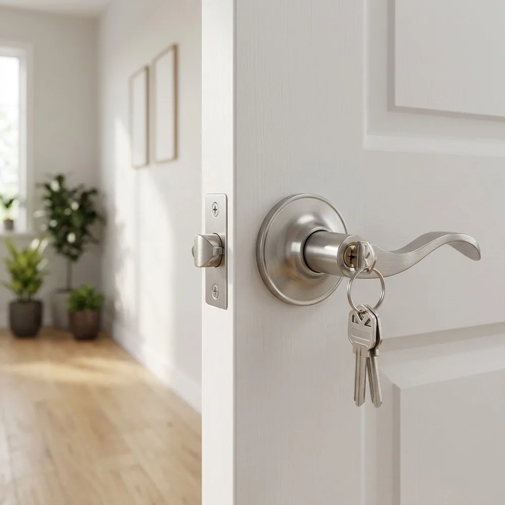 High‑Security Keyed Entry Lever Door Lock, Ergonomic Handle Design, Simple Installation Safety Lock For Interior And Exterior