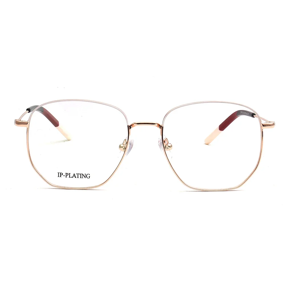 Modern Men Square Glasses Frames Women Metal Oversize Optical Eyeglasses Frames Light Spectacles Prescription Gold Black Eyewear