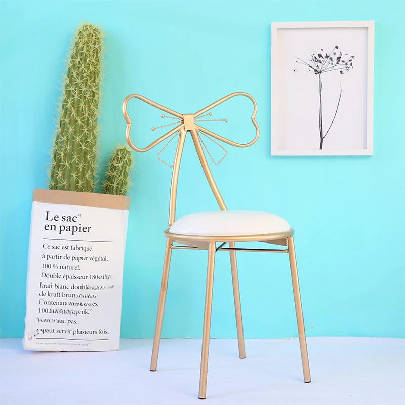 Modern Simple Bar High Stool Nordic Home Back Chair Stool Creative Fashion Bow Bar Chair