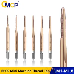 CMCP Thread Tap HSS 6542 Machine Tap TiCN Coated Tap Drill Metric Screw Tap M1 M1.1 M1.2 M1.4 M1.6 M1.7 M1.8 M2.0 Hand Tools