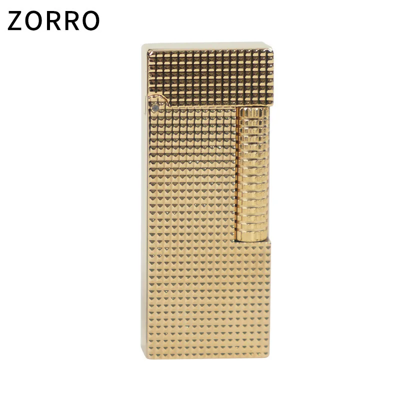 ZORRO Narrow Version Vintage Grinding Wheel Ignition Brass Paris Nail Kerosene Lighter Cigarette Accessories Men\'s Gift