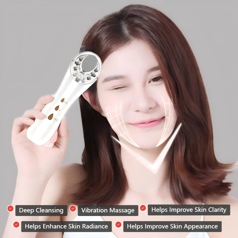 جهاز تجميل الوجه بالموجات فوق الصوتية 5 في 1، 3 مصابيح LED، أيون + أيون - أوضاع للتنظيف العميق ودعم امتصاص الجوهر #6