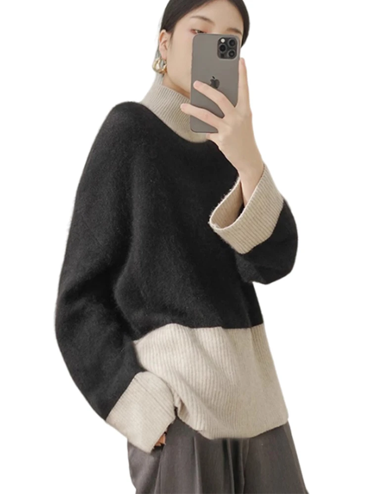 

Модный женский свитер небольшого размера, ранняя осень 2023, новый дизайн, высококачественный корейский свитер, длинный свек, круглый, теплый, излучающий