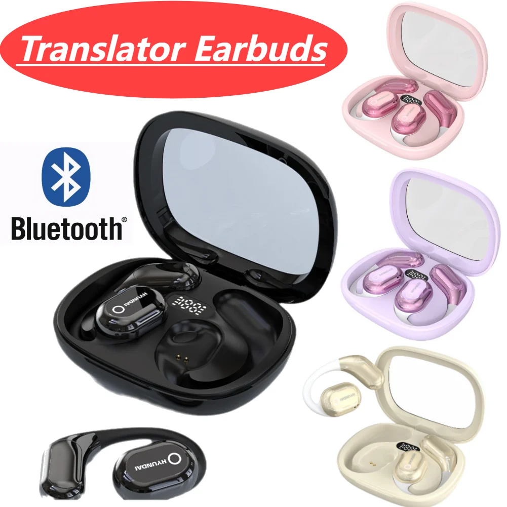 Y16 Language Translator Earbuds Wireless Bluetooth5.4 Noise Cancelling Translation Headphones Smart Voice Real Time Translator