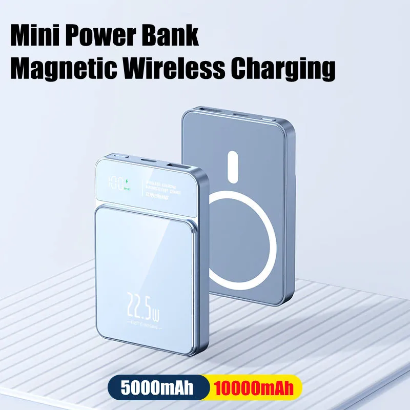 Portable Power Bank 10000mAh Magnetic Wireless Powerbank For iPhone 15 14 13 12 Pro Max External Battery Pack 22.5W Fast Charger