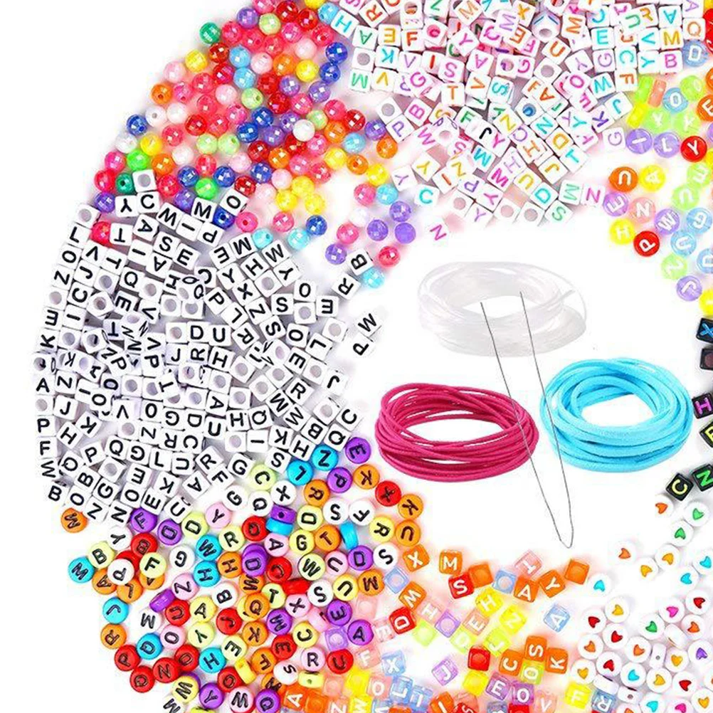 

1300pcs Alphabet Beads A-Z Colorful Acrylic Craft Bead Set For Kids Jewelry Making Diy Bracelet Educational Beading Kits