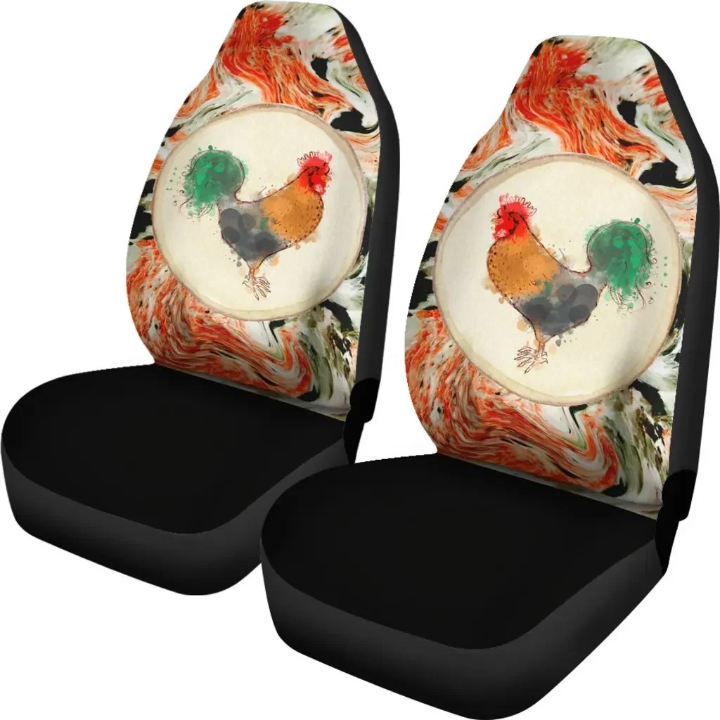 Pastel Chicken Custom Seat Cover Car Seat Covers Set 2 Pc, Car Accessories Car Mats