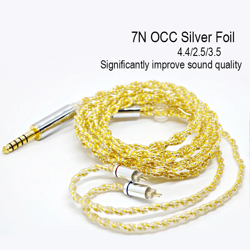 

mmcx n5005 qdc ie900 0.78mm 2pin em6l ea500 se215 a2dc ie300 cable 4.4 balance 7N OCC Silver Foil Earphone Cable