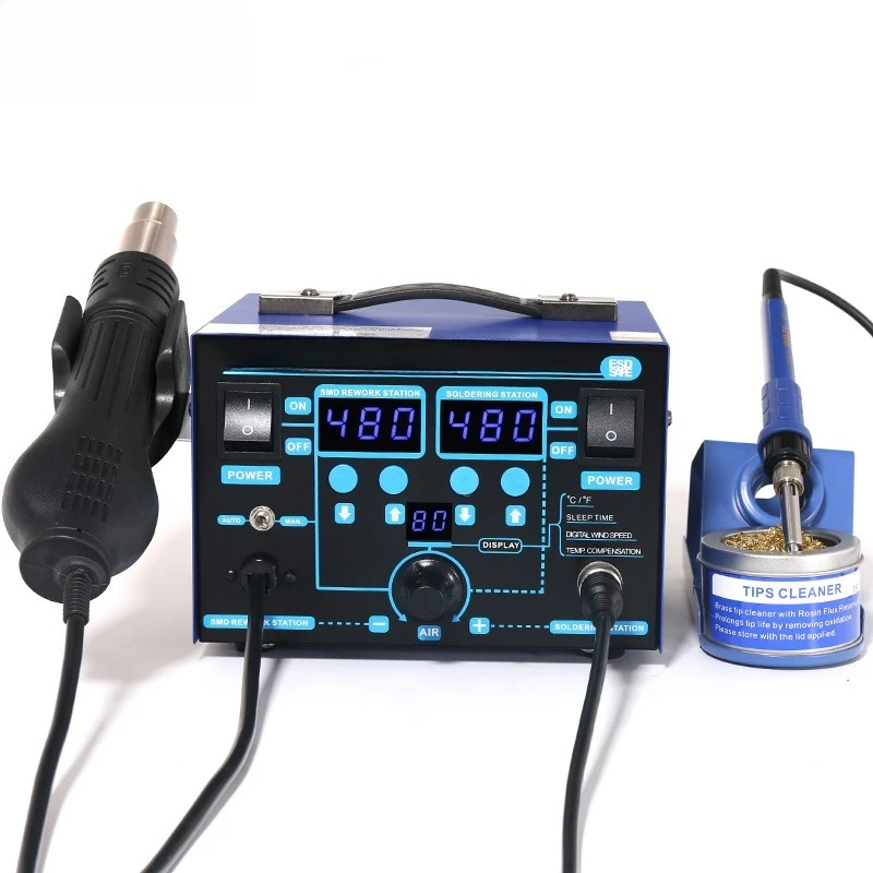 862BD + Two-in-One Digital Display Hot Air Soldering Station with Adjustable Temperature and Constant Temperature Function