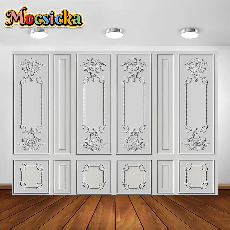 

MOCSICKA European Royal Style Door Backdrop for Photography White Adult Children Portrait Photographic Props Background