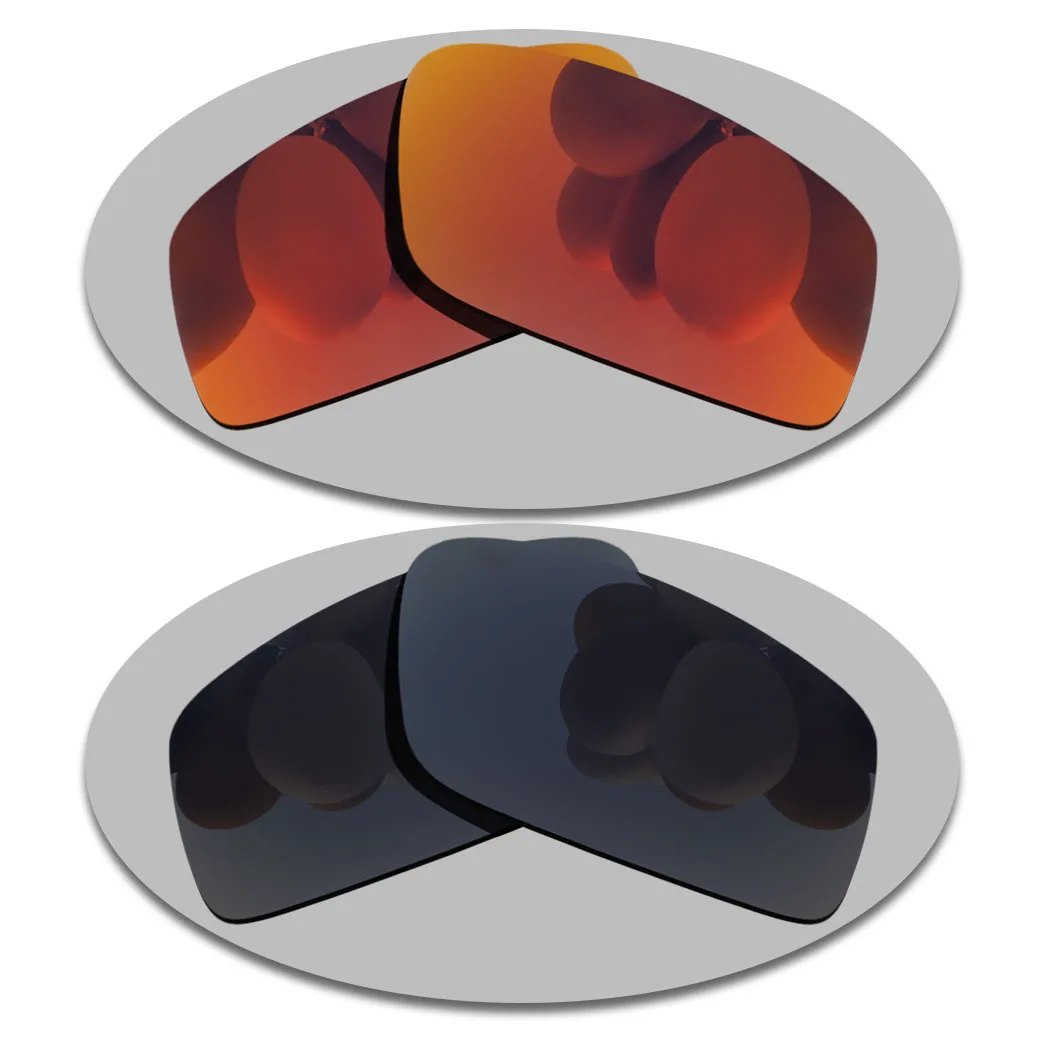 

Fire Red&Grey Black Lenses Replacement For-Oakley Twitch Polarized Sunglasses