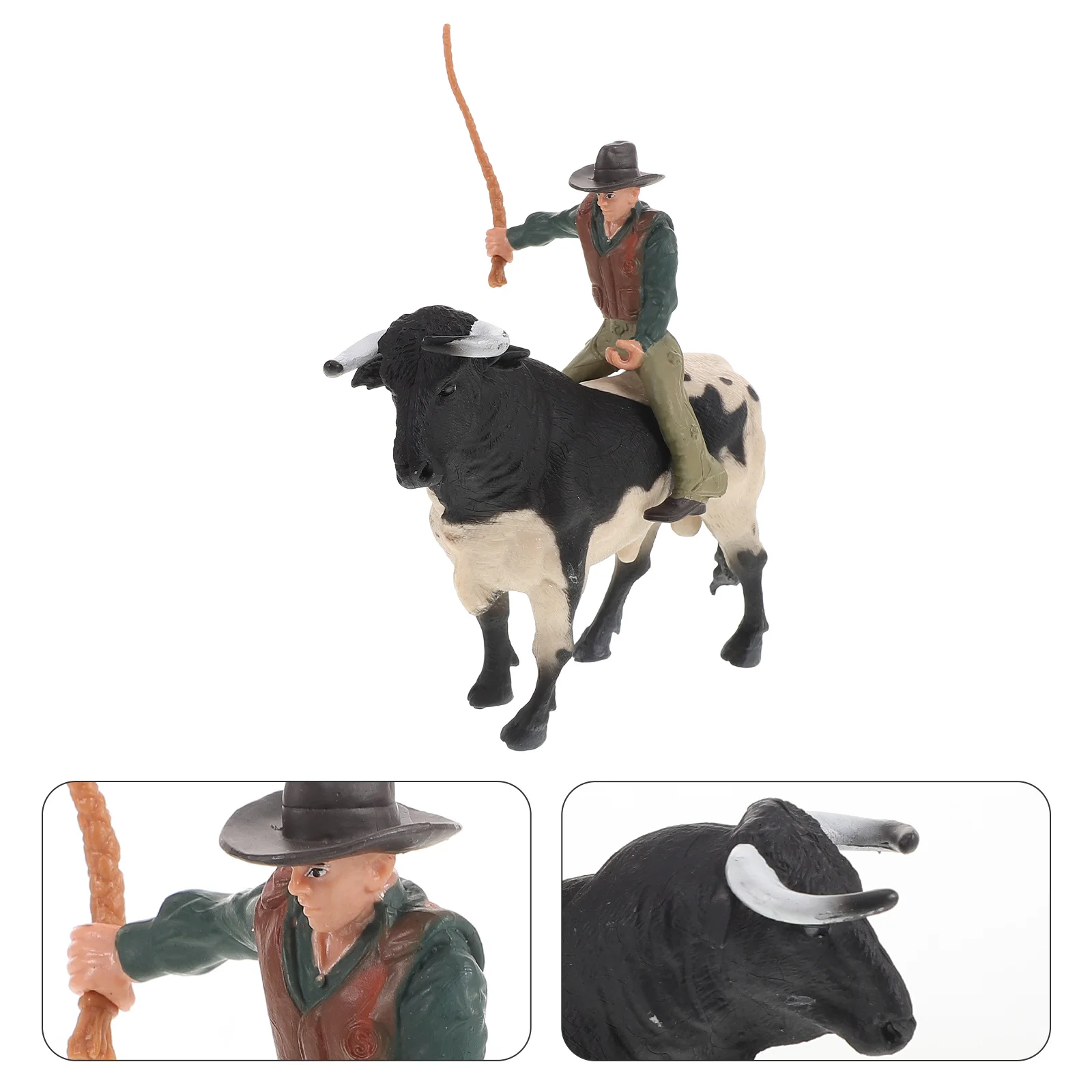 

Cowboy Model Bull Decor Ornament Desk Decoration Craft Modeling Figure Realistic Child