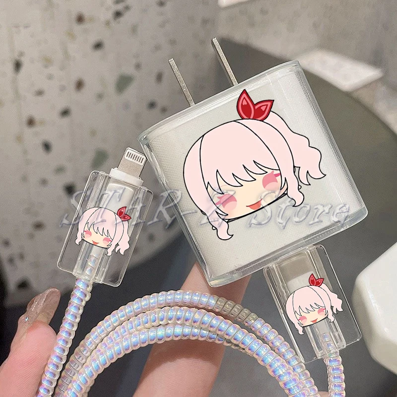น่ารักWaifu Hentaiเด็กหญิงสําหรับIPhone 15 14 13 Pro Max 18/20W Charger & ชาร์จProtectorข้อมูลWinder