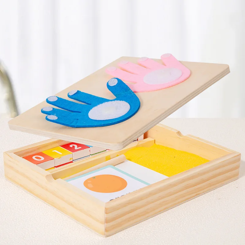 Children's 2-in-1 Sand Drawing Finger Counting Number Spelling Word Drawing Box  Montessori Teaching Aid Early Educational Toys