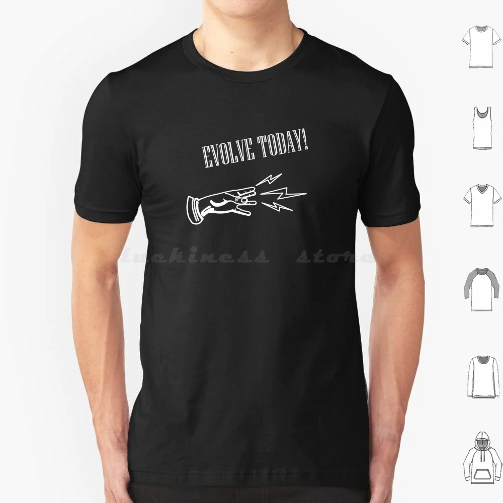 Evoluer aujourd'hui! Conception minimaliste à la main (blanc) t-shirt coton hommes femmes bricolage impression jeu ordinateur jeu Rapture jeu Nerd