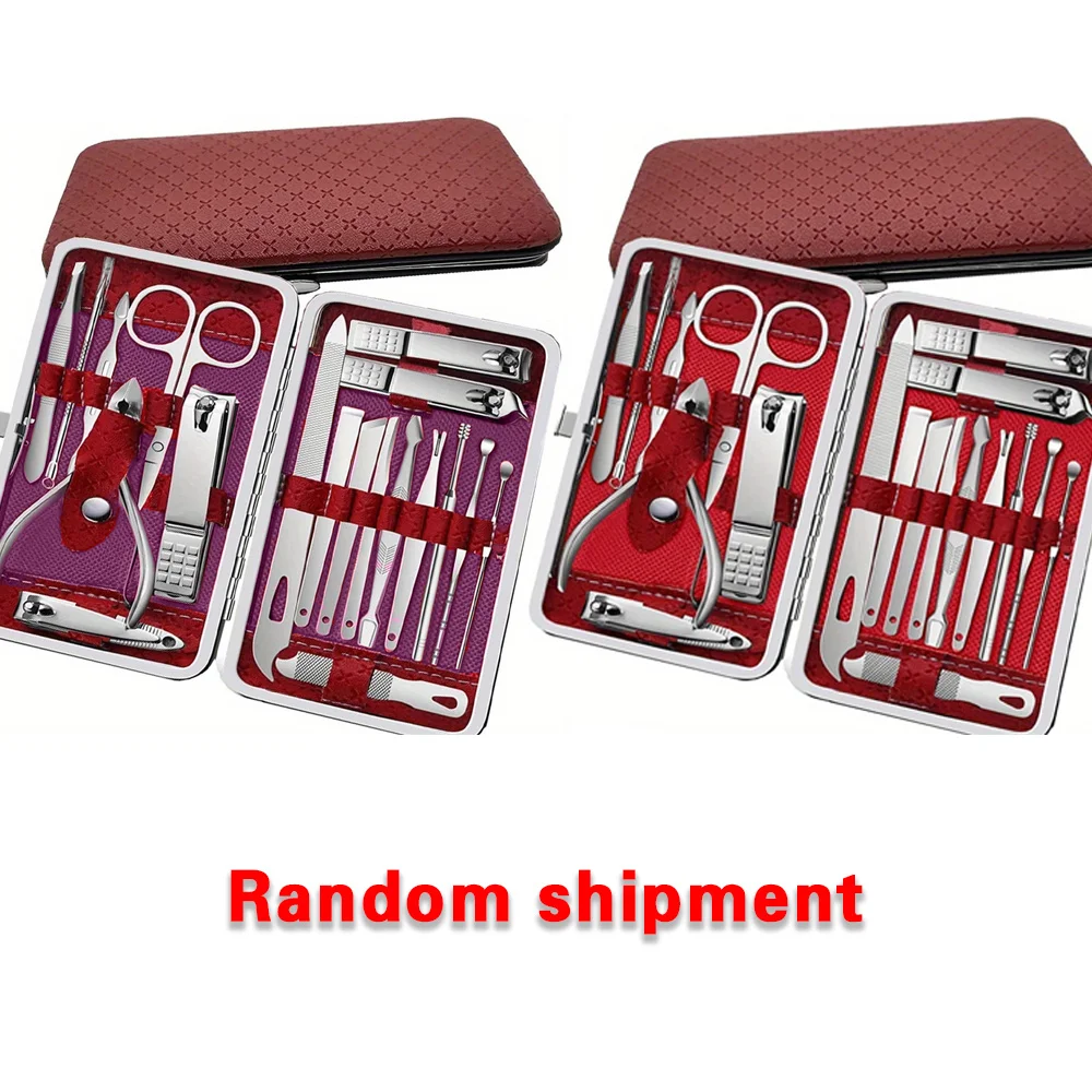 19 in 1 Nail Grooming Set Professional Manicure Tools Set All in One Nail Tool Kit Ballerina Girl Initial 26 Letters Pattern 3