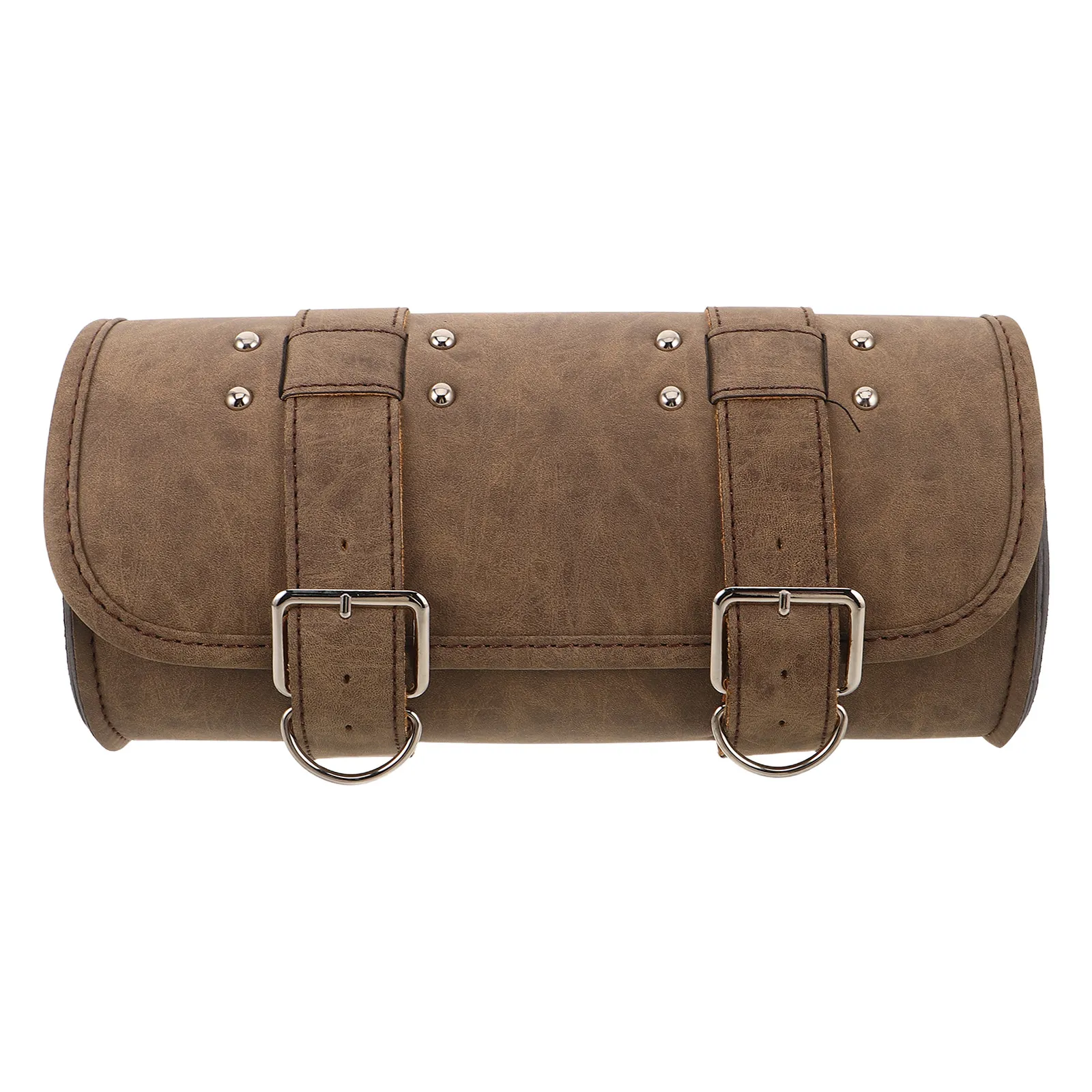 

Мотоциклетная сумка на переднюю вилку, из искусственной кожи, с заклепками, большая вместимость, защита от царапин, для хранения инструментов, ретро-стиль