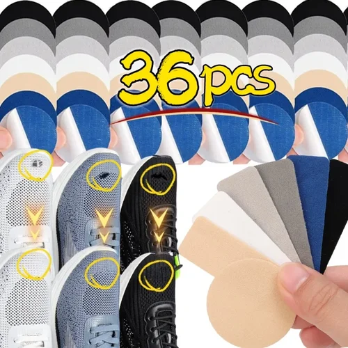 Parche autoadhesivo de repuesto para reparación de zapatos, almohadillas universales duraderas para agujeros en el talón, almohadillas de reparación de zapatillas de cuero de microfibra, 6/36 Uds.
