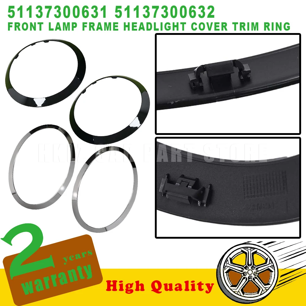 Car Accessories OEM 51137300631 51137300632 For BMW MINI F55 F56 F57 Cooper Front Lamp Frame Headlight Cover Trim Ring L+R New