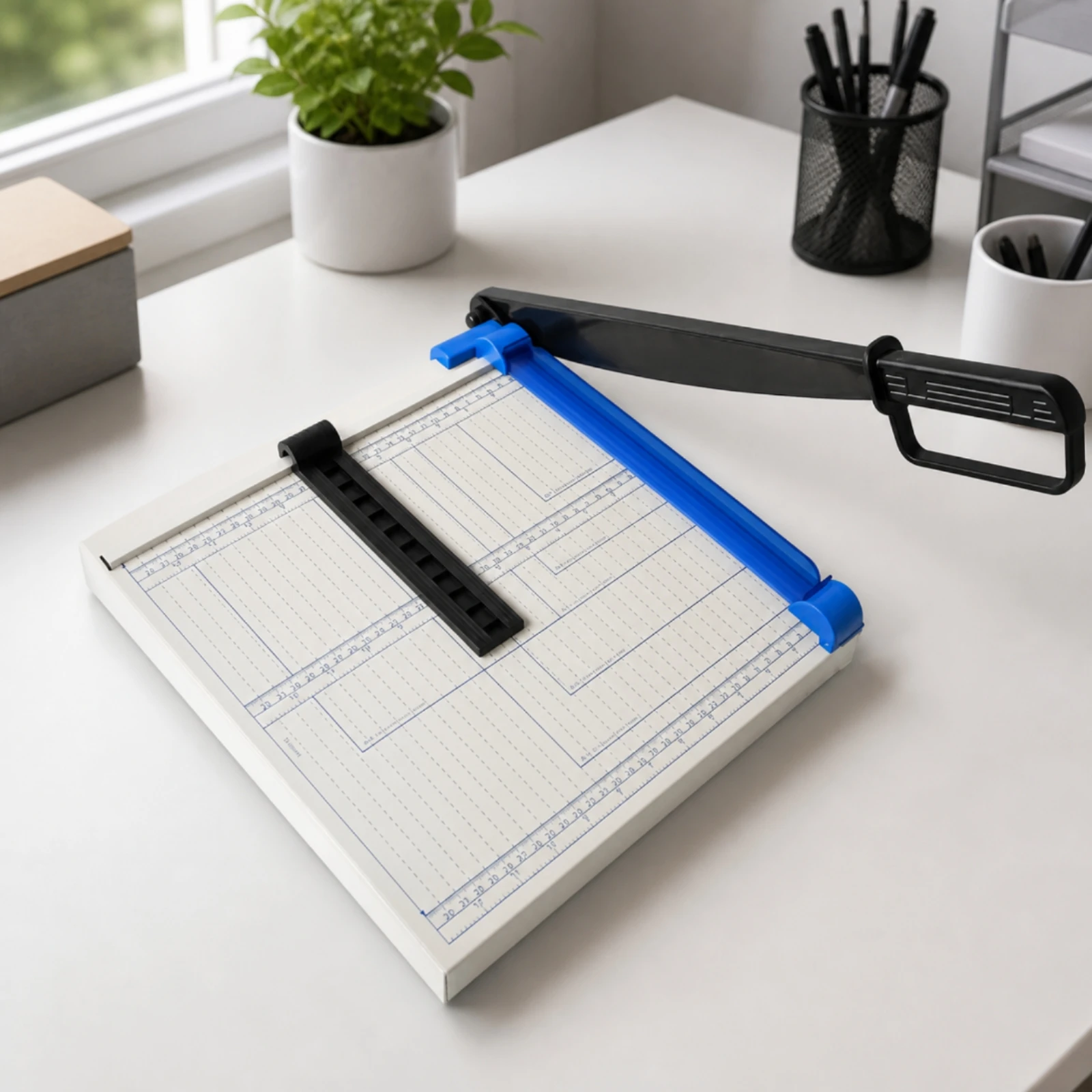 A4 Paper Trimmer Sturdy Metal Paper Cutter with Steel Blade Straight Cut Heavy Duty for Office, Print Workspace