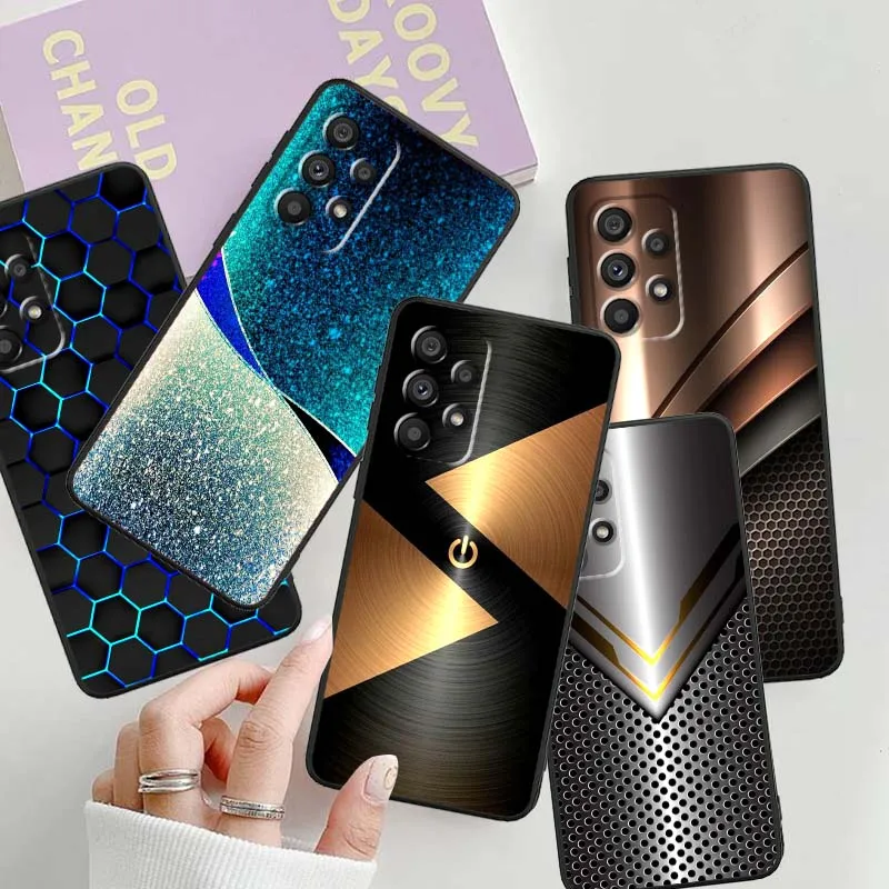 

Artistic metal style pattern For Samsung A41 A35 A34 A33 A32 A25 A24 A23 A21s A06 A05 A04 A03 Note 10 20 Ultra 5G Black Cover