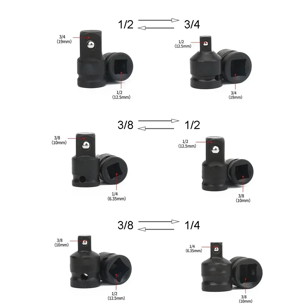 1pc Socket Convertor Adaptor 1/2To3/8 3/8to1/4 3/4To1/2 Socket Adapter Ratchet Wrench Adapter Steel Drive Socket Converter