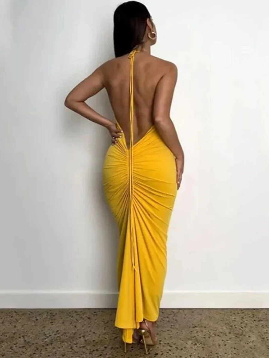 

Длинная юбка-макси с плиссировкой и шнуровкой, без рукавов, для женщин, осенняя коллекция 2024, модный тренд