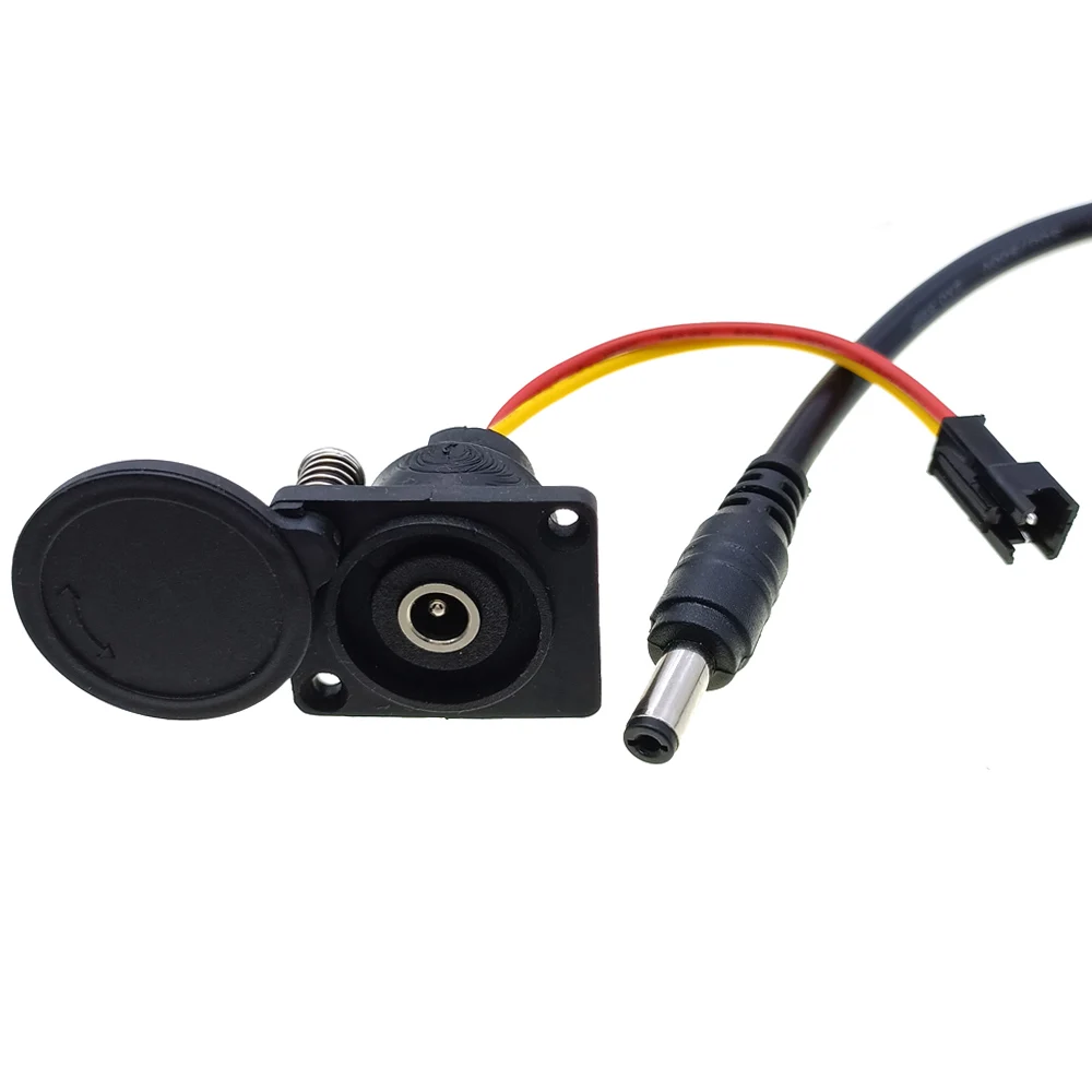 DC2.1/2.5 Charger Plug Socket Electric Bicycle Charging Head Lithium Battery Output Line 36V/48V/60V Round Male and Female Base