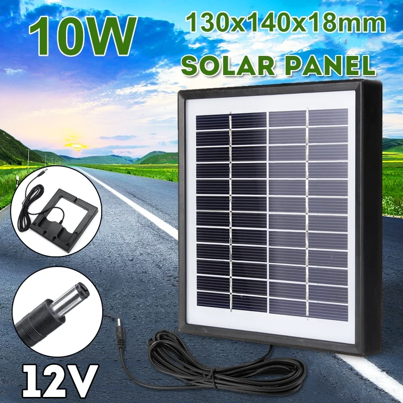 10W Solar Panel with 3m Cable For Solar Street Light Outdoor Floodlight Pathway Garden Light For Monitoring Camera