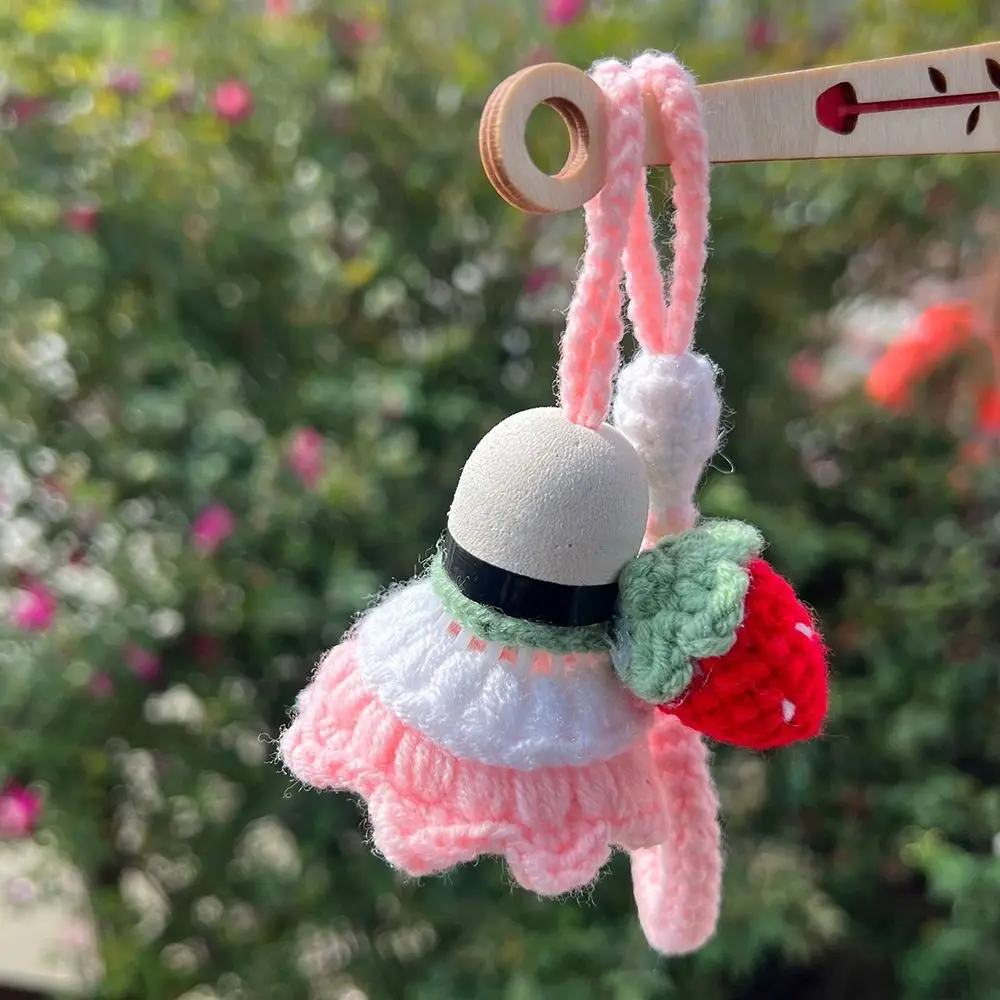 Wool Making Crocheted Badminton Pendant Material Package With Instructions Badminton Keychain Handmade Bag Hanging