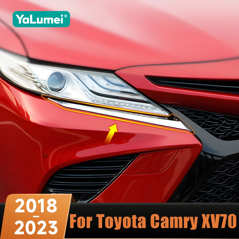 Auto Scheinwerfer Augenlid Scheinwerfer Augenbraue Aufkleber Streifen Trim Abdeckung Aufkleber Für Toyota Camry 70 XV 70 2018 2019 2020 2021 2022 2023