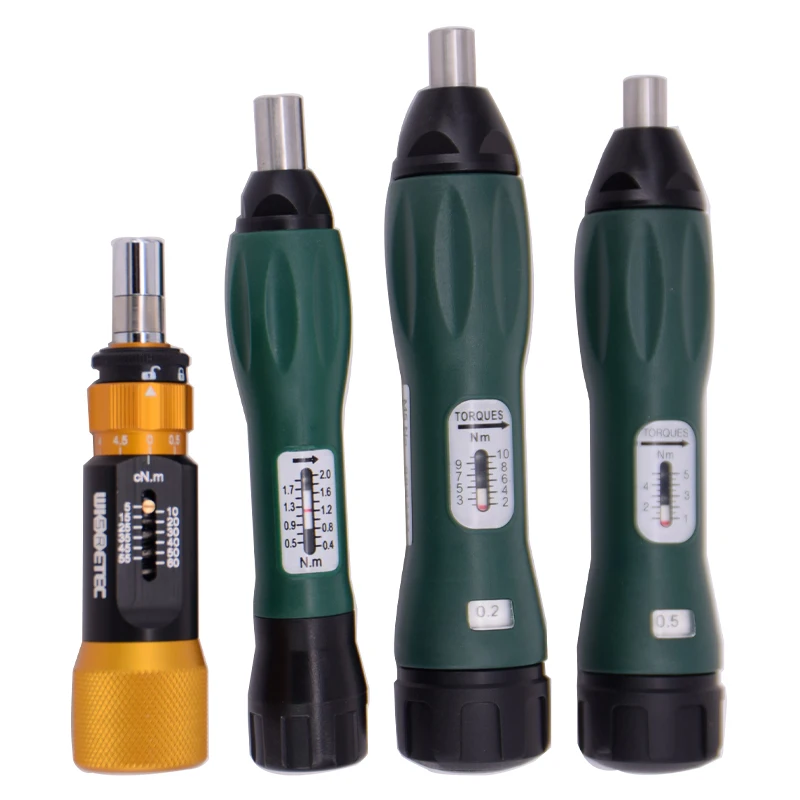 WISRETEC High Precision Adjustable Torque Screwdriver 0.4-60NM -1/4inch Hex Hole Reach The Preset Value And Skid