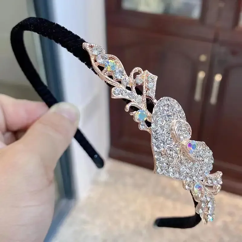 9 Styles New Bowknot Maple leaf Gem Headbands For Women Girl Diamond Rhinestone Woman Accessori Geometric Flower Thin Hairbands