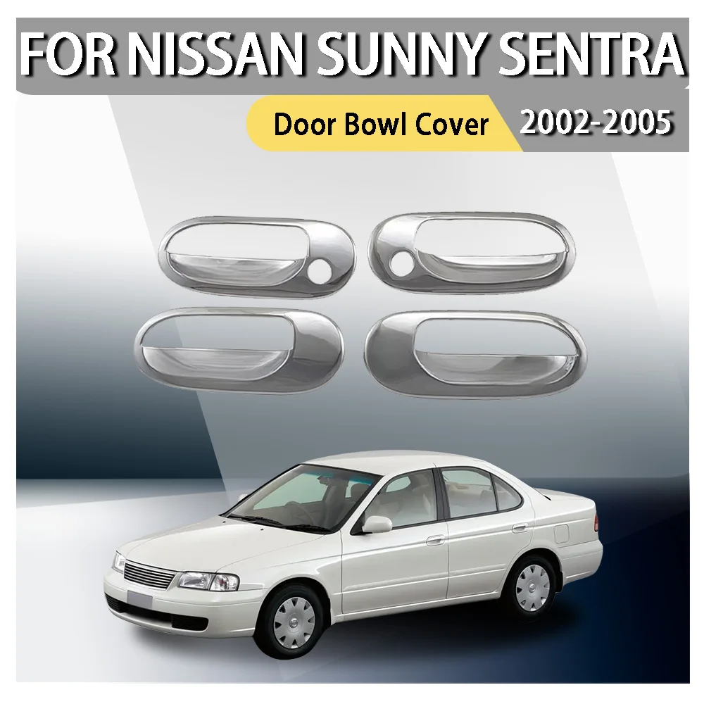 Accesorios de coche decoración Exterior ABS cromado plata cubierta de cuenco de puerta de coche para Nissan Sunny Sentra 180 2002 2003 2004 2005