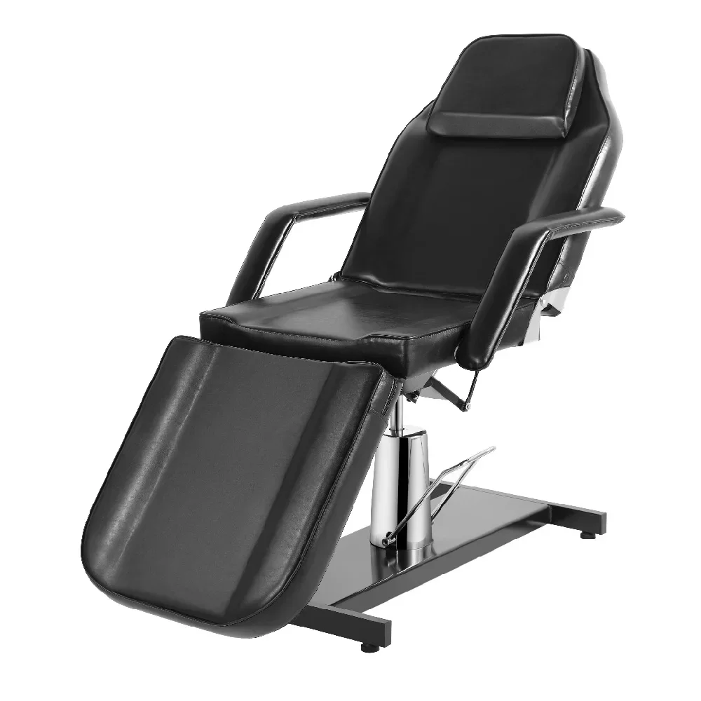 Commercial Salon Furniture Hydraulic Tattoo Black Beauty Bed 3 Section Facial Chair 360 Degree Rotary Massage Table Wholesale