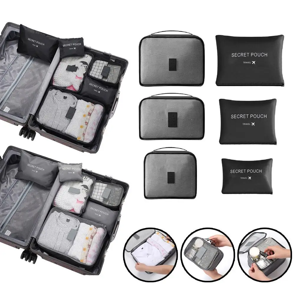 6 teile/satz Reise Lagerung Taschen Koffer Verpackung Set Unterwäsche Schuhe Tuch Beutel Organizer Für Kleidung Reise Gepäck Organizer