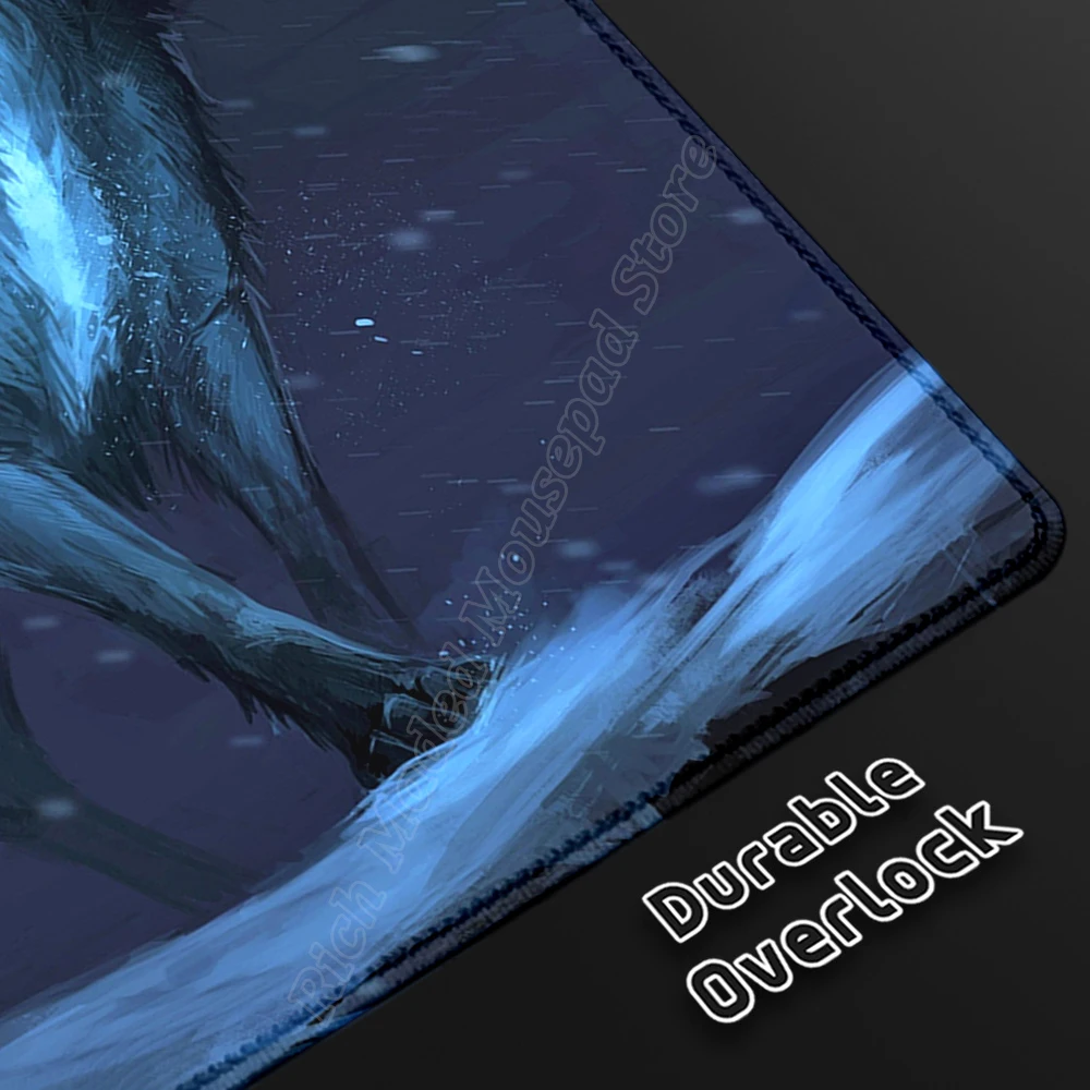 Moonlight Wolf Mouse Pad Gaming Accessories Keyboard Pad Computer Office Deskmat Gamer Mousepad Rubber Anti-slip Cool Table Mat