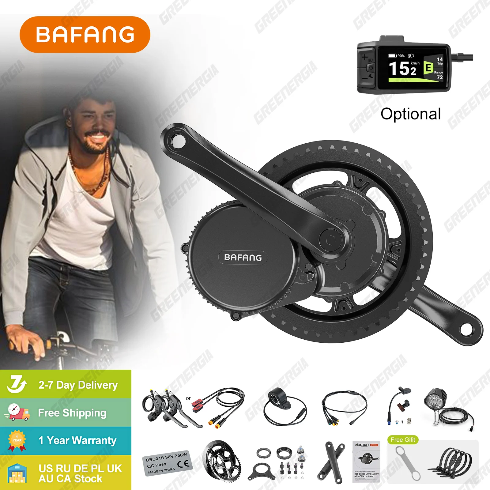 Bafang 750w 48v kit complet Mid Drive Motor 8fun BBS02 Bicycle Electric eBike Conversion Kit Powerful Central e-Bike Engine