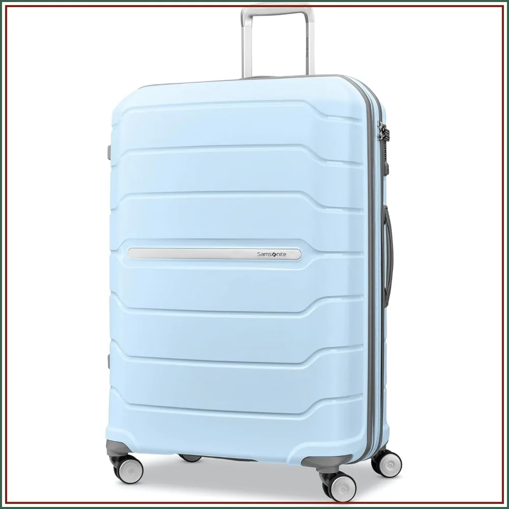 Large Checked Luggage with Dual 360 Spinner Wheels, TSA Lock, Expandable Hardshell, Sky Blue